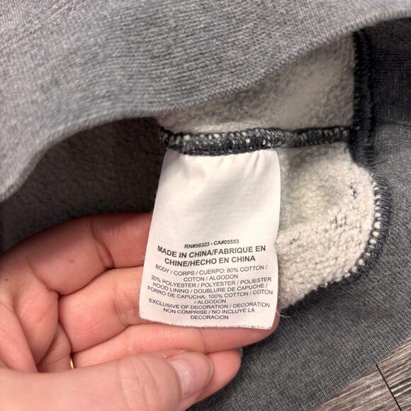 Nike Gray Mens Large Swoosh Spellout Logo Athleisure‎ Pullover Sweatshirt Hoodie - Picture 8 of 9